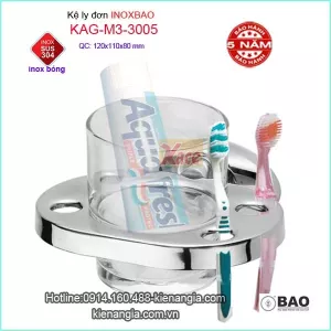 Kệ ly đơn inox Bảo cho khách sạn KAG-M3-3005