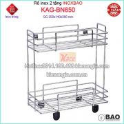 Kệ rổ lưới 2 tầng Inox Bảo KAG-BN650