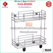 Kệ rổ lưới 2 tầng Inox Bảo KAG-BN650