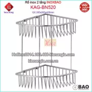Kệ rổ lưới  góc 2 tầng Inox Bảo KAG-BN520