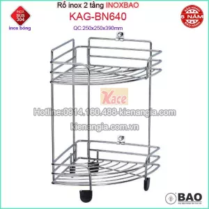 Kệ rổ lưới 2 tầng Inox Bảo KAG-BN640