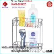 Kệ rổ lưới 2 tầng Inox Bảo KAG-BN420