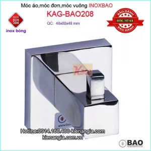 Móc áo đơn vuông inox Bảo sus304 bóng KAG-BAO208