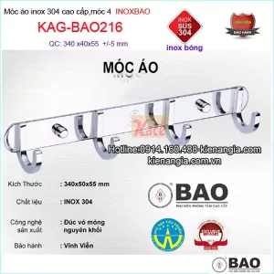 Móc áo phòng tắm bằng inox Bảo 304 KAG-BAO216