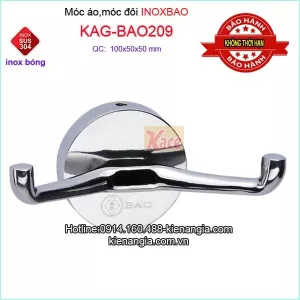 Móc đôi inox Bảo sus304 bóng khách sạn KAG-BAO209