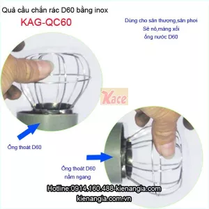 Cầu inox 201 chắn rác giá rẻ KAG-QC60 thả ỐNG D49-60