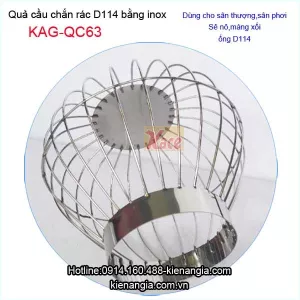 Cầu inox 201 chắn rác giá rẻ KAG-QC63 thả ống D90-D114