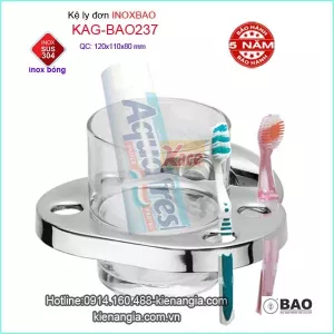 Kệ ly đơn phòng tắm inox Bảo KAG-BAO237