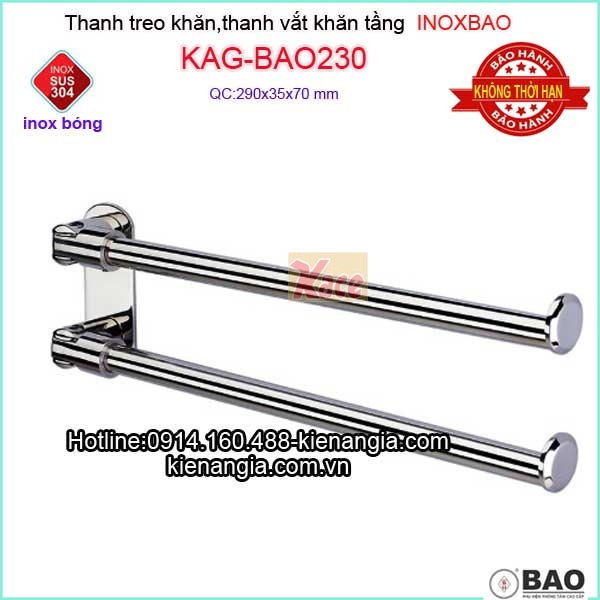 Thanh vắt khăn tầng Inox Bào KAG-BAO230