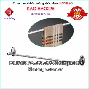 Máng khăn đơn inox Bảo KAG-BAO226