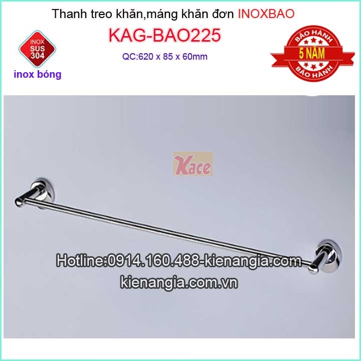 Thanh treo khăn đơn Inox Bảo KAG-BAO225