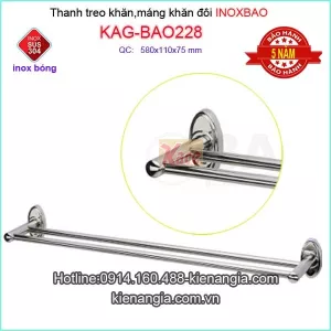 Thanh treo khăn đôi inox Bảo KAG-BAO228