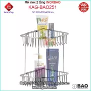Rổ góc 2 tầng phòng tắm inox Bảo KAG-BAO251