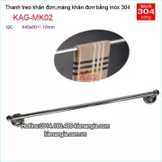 Giá treo khăn phòng tắm,máng khăn đơn inox KAG-MK02