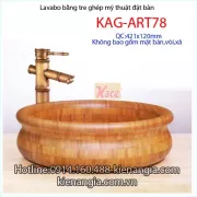 Chậu lavabo tròn bằng tre ghép KAG-ART78