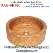 Lavabo tròn mỹ thuật bằng tre ghép KAG-ART80