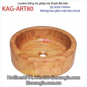 Lavabo tròn mỹ thuật bằng tre ghép KAG-ART80