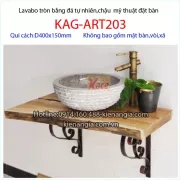 Chậu đặt bàn bằng đá tự nhiên tròn KAG-ART203