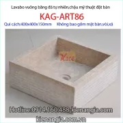 Chậu vuông đặt bàn bằng đá tự nhiên KAG-ART86