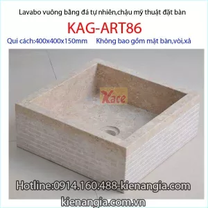 Chậu vuông đặt bàn bằng đá tự nhiên KAG-ART86