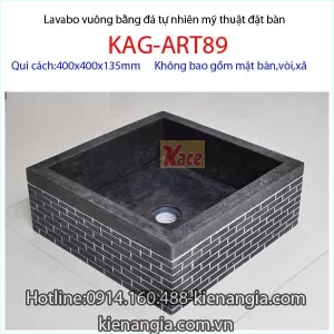 Chậu vuông bằng đá tự nhiên KAG-ART89