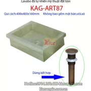 Lavabo đá tự nhiên hình chữ nhật KAG-ART87
