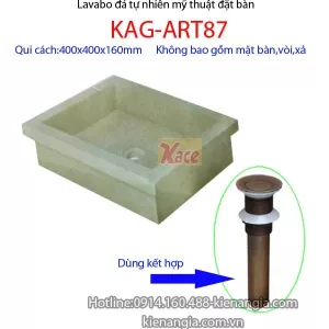 Lavabo đá tự nhiên hình chữ nhật KAG-ART87