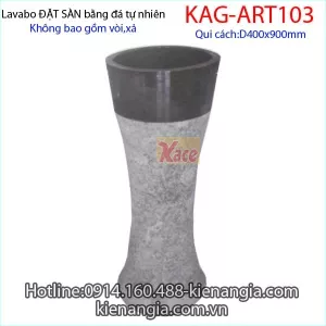 Chậu lavabo đặt sàn sân vườn bằng đá KAG-ART103