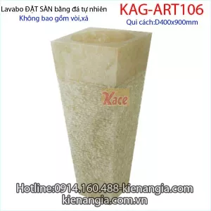 Chậu lavabo đặt sàn sân vườn bằng đá KAG-ART106