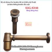 Xả chậu lavabo đồng cho lavabo đá tự nhiên KAG-KX48