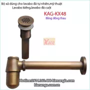 Xả chậu lavabo đồng cho lavabo đá tự nhiên KAG-KX48