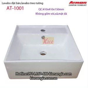 Lavabo vuông treo tường,chậu đặt bàn ATMOR-AT1001 bm2023