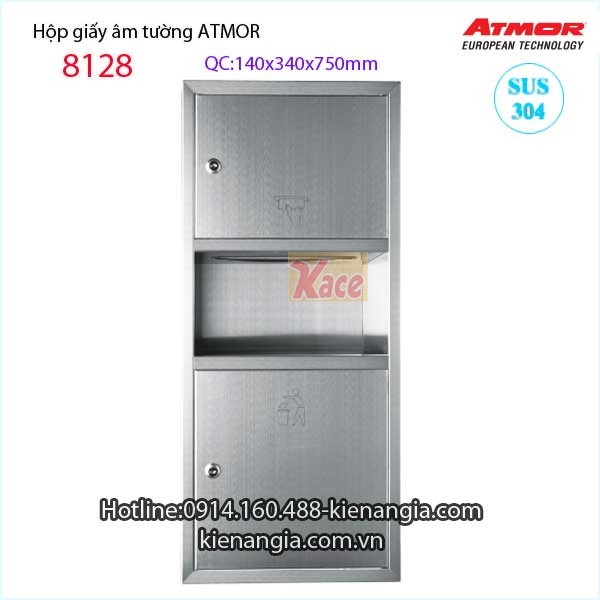 Hộp giấy âm tường inox sus304 ATMOR-8128