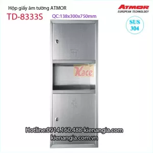 Hộp giấy âm tường inox sus304 ATMOR-TD8333S