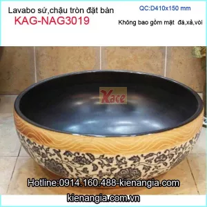 Tô sứ sơn hoa văn đặt bàn KAG-NAG3019
