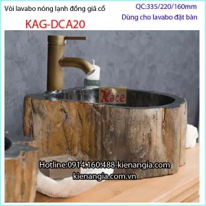 Vòi lavabo đồng giả cổ nóng lạnh KAG-DCA20