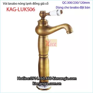 Vòi đồng giả cổ nóng lạnh lavabo nổi KAG-LUK506