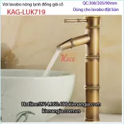 Vòi lavabo cao 30cm đồng giả cổ KAG-LUK719
