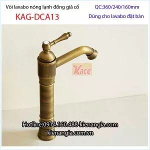 Vòi cao 30cm lavabo đặt bàn đồng giả cổ KAG-DCA13