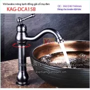 Vòi đồng giả cổ mạ đen lavabo bán âm bàn KAG-DCA15B