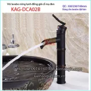 Vòi chậu nóng lạnh đồng giả cổ mạ đen KAG-DCA02B