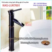 Vòi lavabo hình cây tre mạ đen KAG-LUK7001