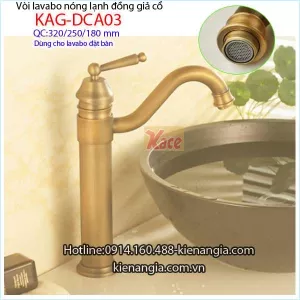 Vòi chậu đặt bàn đồng giả cổ KAG-DCA03