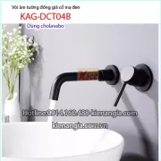 Vòi chậu âm tường đồng mạ đen KAG-DCT04B