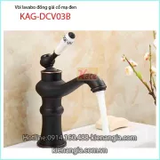Vòi lavabo đồng giả cổ mạ đen KAG-DCV03B