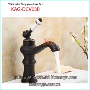 Vòi lavabo đồng giả cổ mạ đen KAG-DCV03B