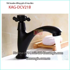 Vòi lavabo đồng giả cổ mạ đen KAG-DCV21B