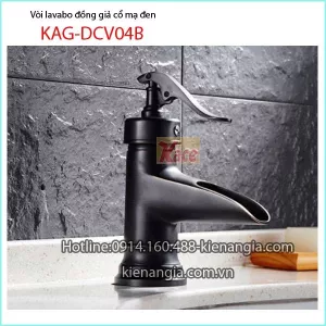 Vòi lavabo đồng giả cổ mạ đen KAG-DCV04B