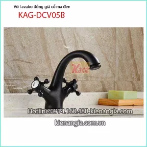 Vòi lavabo đồng giả cổ mạ đen KAG-DCV05B