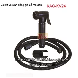 Vòi vệ sinh đồng giả cổ mạ đen KAG-KV24